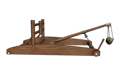 balista, catapult, 3d visualization, illustration