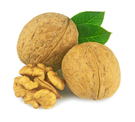 walnuts isolated on white background
