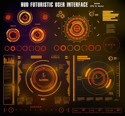 Sci-fi futuristic hud dashboard display virtual reality technology screen, target