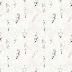 Wall murals Watercolor feathers Watercolor feathers seamless pattern. Hand painted texture