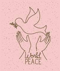 hands with dove world peace