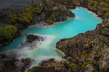 Fototapeta na wymiar Blue geothermal lake