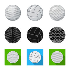 Vector design of sport and ball icon. Collection of sport and athletic vector icon for stock.