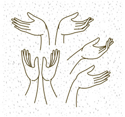 hands gestures set drawing