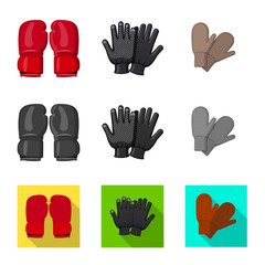 Vector illustration of glove and winter icon. Set of glove and equipment stock symbol for web.