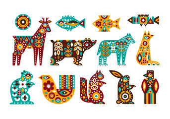 Animal folk set in a Scandinavian style © Juliya Kochkanyan