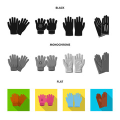 Vector illustration of glove and winter symbol. Set of glove and equipment stock vector illustration.