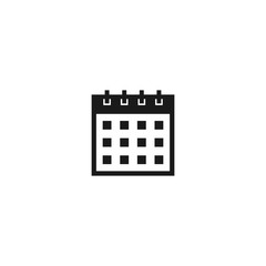 Calendar simple square vector icon. Black glyph calendar icon.