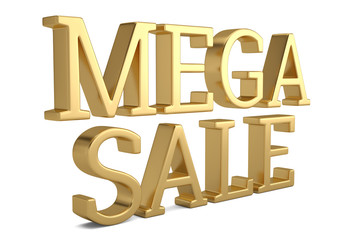 Mage sale text isolated on white background 3D illustration.