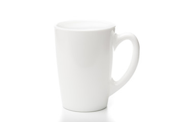 White ceramic mug. Isolated on a white.