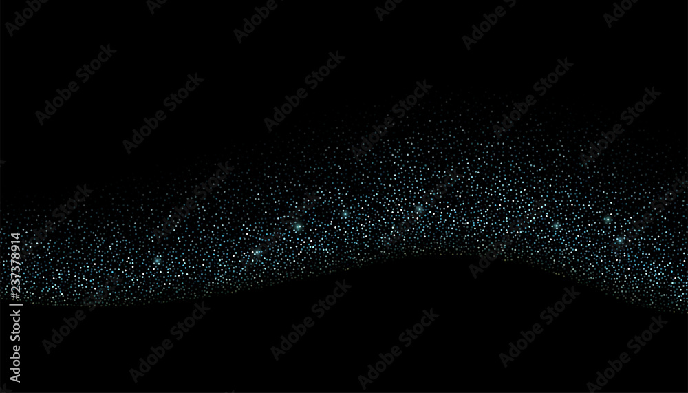 Wall mural silver background. argent blue shimmer texture wave for luxury design. dust abstract on dark. vector