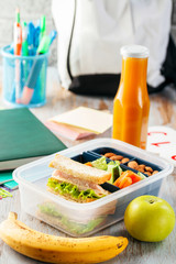 Healthy lunch in a box.