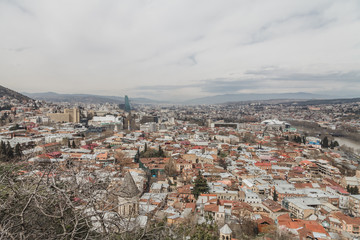 Beautiful viewpoint of Tbilisi city, Georgia