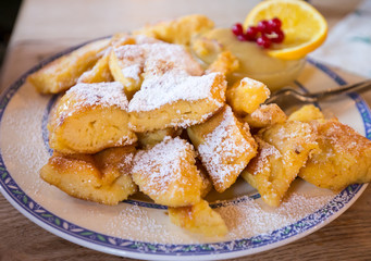 Austrian specialty: Kaiserschmarrn, sugared pancake with raisins