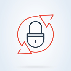 vector lock recover and reset icon. security password illustration