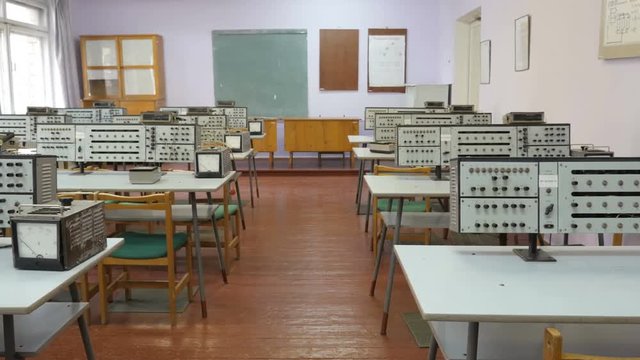 Vintage Electronics Lab With Electrical Appliances For Learning Engineers