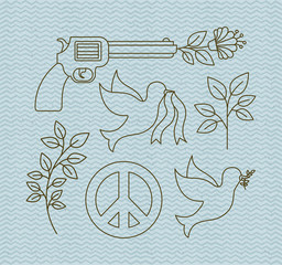 human rights and peace set icons