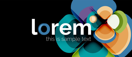 Abstract background - geometric multicolored round shapes composition. Trendy abstract layout template for business or technology presentation