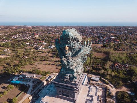 Indonesia, Bali, Aerial view of GWK park, Vishnu statue and Garuda