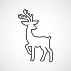Reindeer line icon. Deer running silhouette , Reindeer icon design for Xmas cards, banners and flyers, vector illustration isolated on white background. Logo template. Elk logotype. Hunting