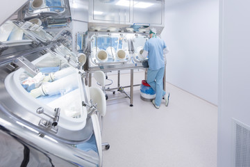 Scientist working in insulator laboratory