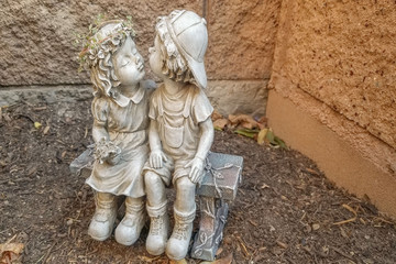 Little Girl and Boy Statue