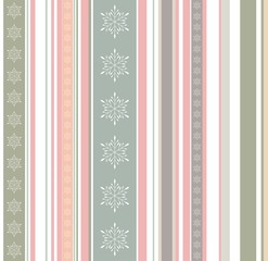 Creative pastel colored winter pattern with stripes, bars and snowflakes texture. New Year, Christmas geometrical background