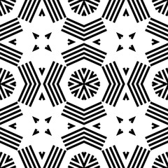 Seamless geometric monochrome striped pattern