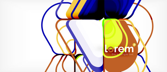 Colorful trendy geometric shapes background
