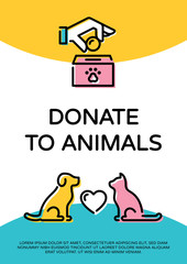 Vector Donate To Animals Banner Template