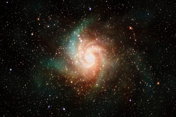 Artistic Abstract Multicolored Smooth Glowing Starry Galaxy in a Space Background