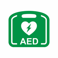 Emergency first aid defibrillator vector icon - obrazy, fototapety, plakaty