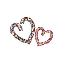 Decoration heart with wavy line on white background. Symbol linked, love, passion and wedding. Colorful template for t shirt, apparel, card, poster, valentine day. Design element. Vector illustration.