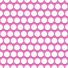Fototapeta premium Geometric abstract octagonal pink and white background. Geometric abstract ornament. Seamless modern pattern
