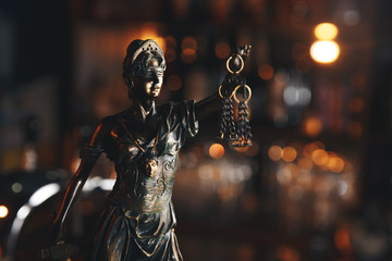 The Statue of Justice symbol, legal law concept image