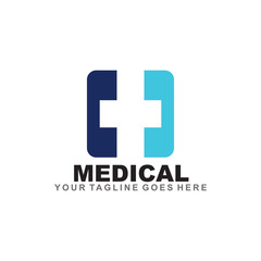 Medical letter logo design vector template