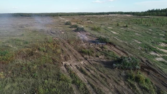 Drone Video: Russian Howitzer Msta The Exercise Shooting