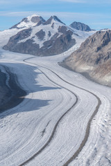 Aletsch Gletscher with human silhouette