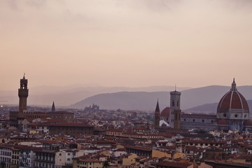 Fototapeta na wymiar Landscape of Florence at sunset, Italy