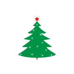 Simple christmas tree original New Year card. Fashion graphic background design. Modern stylish abstract texture. Design flat element. Colorful template for prints, card, poster. Vector illustration.