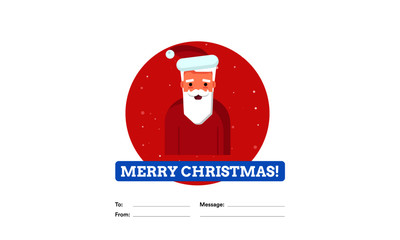 Merry Christmas To From Template Card With Santa Claus Illustration