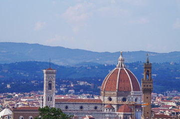 Fototapeta na wymiar View of Florence from Forte Belvedere Italy