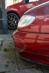 scratched car fender