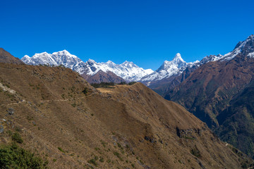 Fototapeta na wymiar Everest, Lhotse and Ama Dablam summits