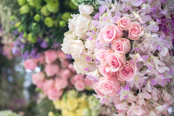 Rose flowers decorations in love valentine day