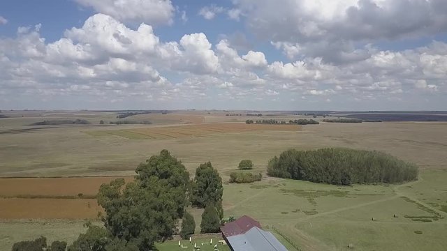 Aerial view of rural fields