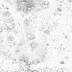 Silver watercolor texture with abstract washes and brush strokes on white paper background. Trendy look. Chaotic abstract organic design.