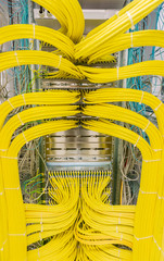 Netzwerk Switch Anschlüsse in einem Serverrack und Rechenzentrum