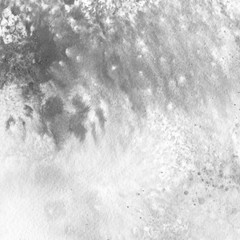 Silver watercolor texture with abstract washes and brush strokes on white paper background. Trendy look. Chaotic abstract organic design.