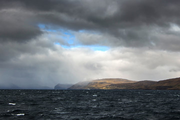 Fjord at sunset